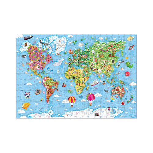 Puzzle Gigante Mappa del Mondo 300 pezzi Janod